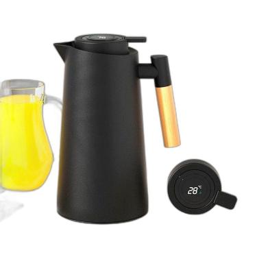 Imagem de Garrafa Térmica Preta 1L Com Led Perfeita Manter Café Quente