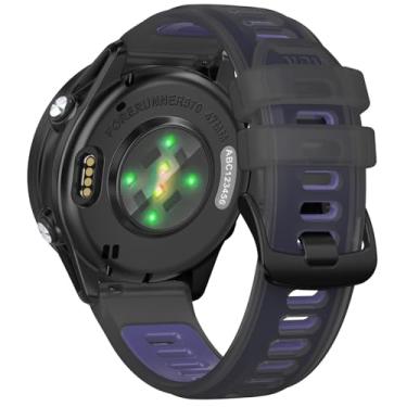 Imagem de Pulseira de relógio compatível com Garmin Forerunner 570 de 42 mm/Forerunner 165/Forerunner 245/Forerunner 645/Vivoactive 6/5, pulseira esportiva de liberação rápida de 20 mm para mulheres e homens