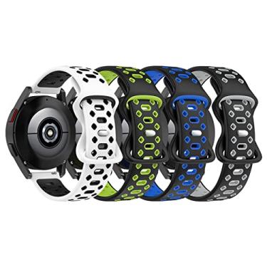 Imagem de BabyValley Pulseiras de silicone compatíveis com Kospet Tank T2/M2, pulseiras de substituição macias e ajustáveis para acessórios de smartwatch Kospet Tank M2/T2 (4 cores B)