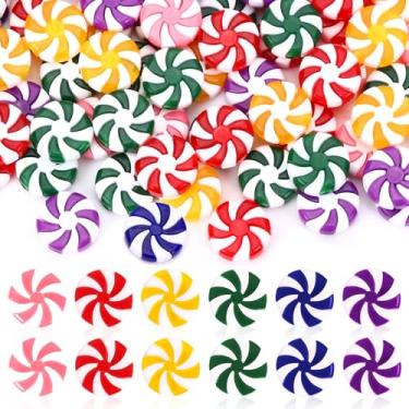 Imagem de DECYOOL 80 peças multicoloridas mini enfeites de bengala doce de Natal para árvore de Natal enfeites de hortelã-pimenta espalhados de mesa de Natal vermelho e branco, enchimento de vaso de doces