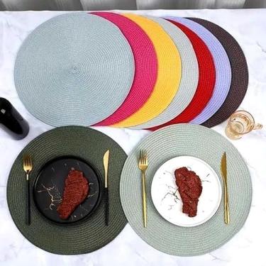 Imagem de Kit 2/4/8 Jogo Redondo Jantar para Mesa Posta, Descanso de Prato Elegante(Cor aleatória,8 UNI)