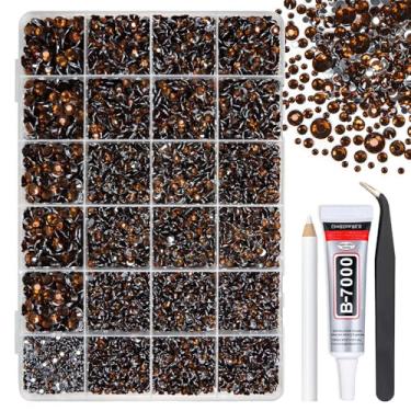 Imagem de qiipii Strass de resina de cristal marrom escuro w B7000 cola de joias para artesanato deslumbrante 2-6 mm pedras planas diamantes cristais pedras preciosas pingentes para unhas rosto olhos maquiagem