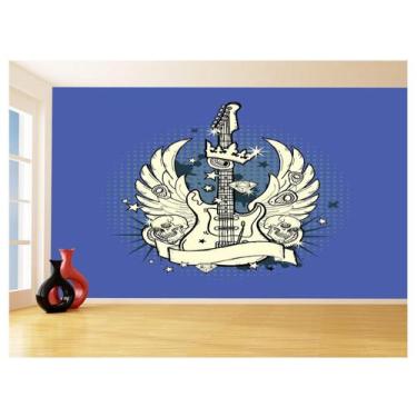 Imagem de Papel De Parede 3D Musica Guitarra Arte Graffiti 3,5M Mus79 - Você Dec