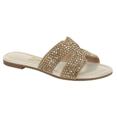 Imagem de Rasteirinha Vizzano Casual Ref 6371.1005.30758 Branco/dourado 37