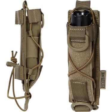 Imagem de OneTigris Coldre de lanterna Molle Suporte de lanterna para cinto bolsa tática para tocha ferramenta manual linear com alça MOLLE aberta para transporte vertical e horizontal