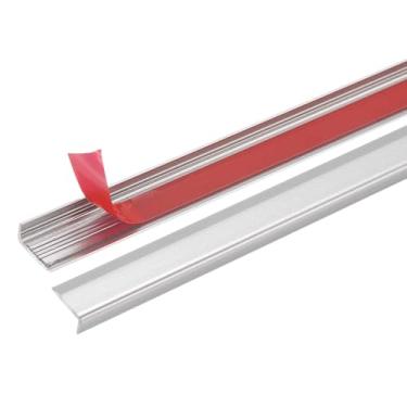 Imagem de HARFINGTON 20 peças de acabamento de borda de azulejo 30,5 cm x 1 cm Descasque e cole Backsplash guarnição de liga de alumínio autoadesivo em forma de L tira de canto externo para portas traseiras de