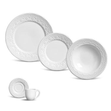 Imagem de Aparelho de jantar 20 peças madeleine branco - Porto Brasil Cerâmica