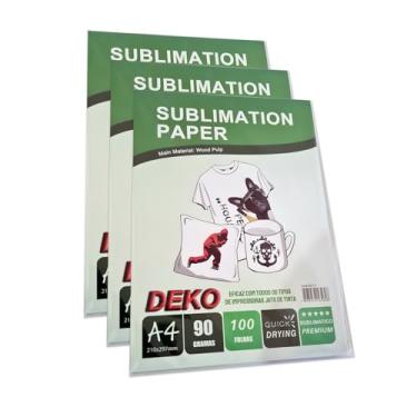 Imagem de Papel Sublimático Fundo Azul A4 90g Deko 300 Folhas Secagem Rápida Jato Tinta Alta Transferência