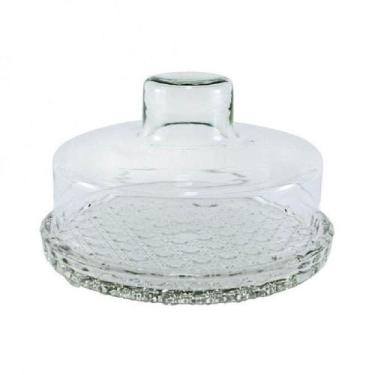 Imagem de Queijeira de vidro com base decorada transparente 20 cm - MISTRAL/CARO