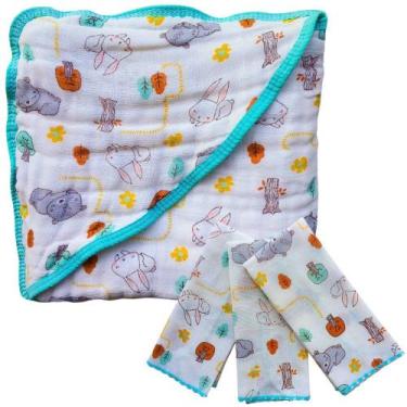 Imagem de Kit Bebê Completo Toalha de Banho Soft com Capuz 3 Paninhos de Boca 10