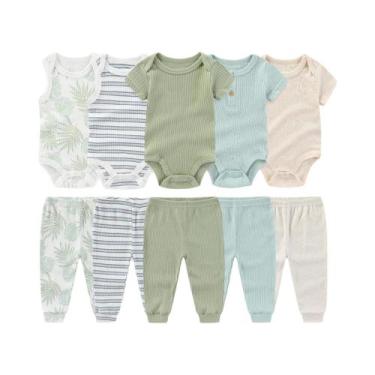 Imagem de Conjunto De Roupas Para Bebê Unissex 10 Peças Quatro Estações Macacões
