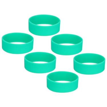 Imagem de Anéis elásticos para copos de sublimação, 6 peças de silicone resistente ao calor de sublimação para copo de 590 ml para artesanato verde