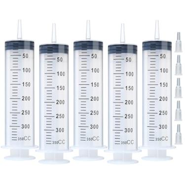 Imagem de A AKRAF Seringa De 350 Ml, 5 Unidades, Seringas Plásticas Extragrandes Para Distribuição De Cola, Laboratórios Científicos, Irrigação, Recarga, Usos Múltiplos