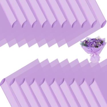 Imagem de DNSGOOR 20 folhas de papel de embrulho de flores, papel de embrulho floral impermeável, buquê coreano, suprimentos de florista para aniversário, artesanato DIY, embalagem de presente, casamento