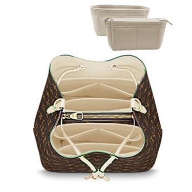 Imagem de Organizador LEXSION, organizador de bolsa, organizador de bolsa inserto com 2 pacotes em um conjunto compatível perfeitamente com a série LV NeoNoe Noé, Bege, Medium