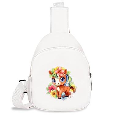Imagem de BJDAMAI Mini bolsa tiracolo, bolsa transversal para crianças, menina, presente de aniversário para filha, neta, irmã, sobrinha!, Cavalo novo