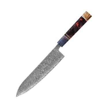 Imagem de Conjunto De Facas De Chef Japonesas Em Aço Damasco VG10 Santoku Nakiri