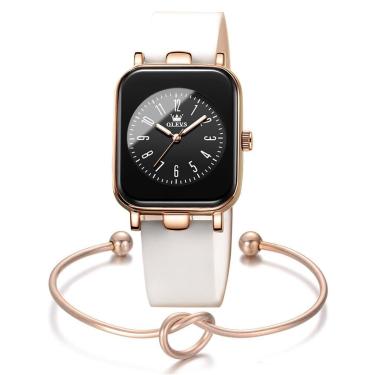 Imagem de Kit Relógio Dourado Feminino Luxo Analógico + Bracelete Nó-Feminino