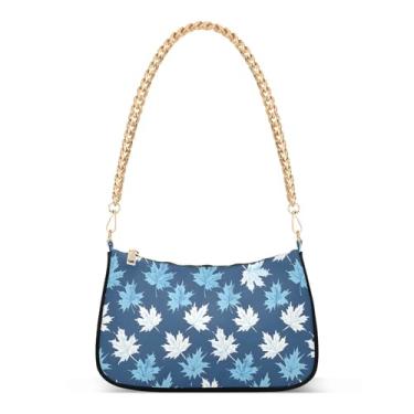 Imagem de CEBUGI Bolsa tiracolo feminina bolsa de ombro com folha de bordo elegante bolsa clutch com alça de corrente
