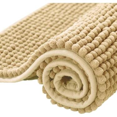 Imagem de Kit Tapete Banheiro Antiderrapante 40x60cm Tapete Bolinha Macio Lavável para Banheiro e Lavabo (Bege,1)