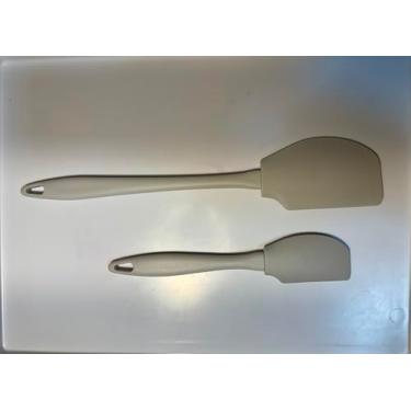 Imagem de Conjunto de 2 espátulas de silicone – Utensílios de cozinha antiaderentes, resistentes ao calor, sem BPA