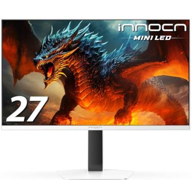 Imagem de INNOCN GA27T1M 68.6 cm 1440P 320Hz Mini LED Gaming Monitor, 1ms, HDR1000, FreeSync, HDMI, DP, alto-falante embutido, suporte de pivô ajustável, branco