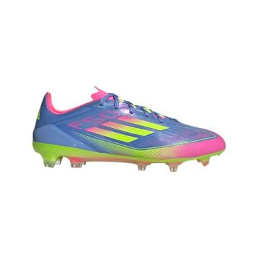 Imagem de adidas Tênis unissex adulto F50 Pro Firm Ground Soccer Cleats, Blue Fusion/Limão lúcido/Rosa lúcido, 7 Women/6 Men