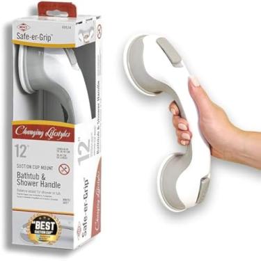 Imagem de Barra de seguranca para banheiros, apoio e assistencia, cor branca e resistente.