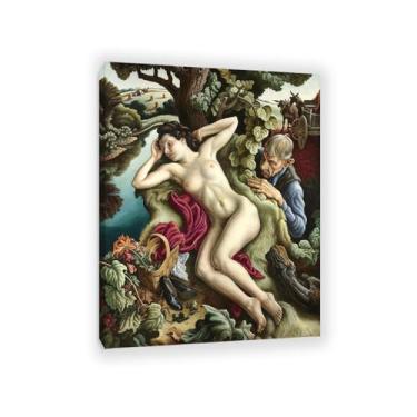 Imagem de Zeichn8u Thomas Hart Benton Paintings Wall Art Perséfone Classic Art Reproduções Thomas Hart Benton Canvas Poster para sala de estar decoração de parede de casa 65 x 50 cm (66.0x48.3 cm) moldura