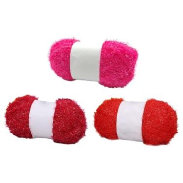 Imagem de Fio de glitter Scrubby – Fio pastel multicolorido para panos de prato de crochê, sacos e toalhas de banho, 50 g/100 por rolo (tipo nº 4, pacote com 3)