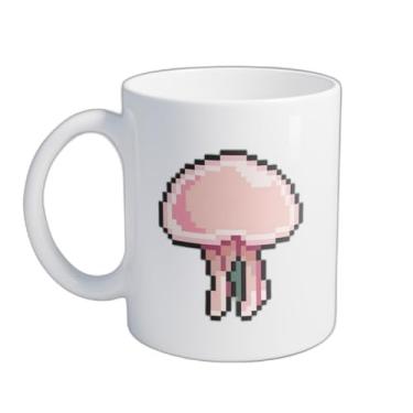 Imagem de Caneca Xícara de Café Porcelana 300ml Medusas Pixel Art