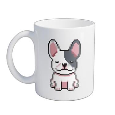 Imagem de Caneca Xícara de Café Porcelana 300ml Bulldog Francês Estilo Retrô
