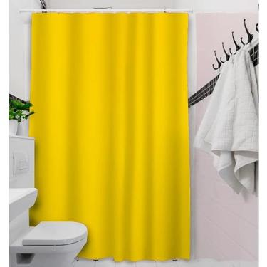 Imagem de Cortina de Box Banheiro Vinil com Ganchos – Cortina para Box Impermeável e Fácil de Limpar (LISA AMARELO)