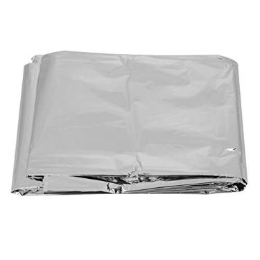 Imagem de Cryfokt Cobertor de Abrigo de Acampamento Reflexivo de Emergência à Prova D'água à Prova de para Camping Caminhadas Pessoas Prata 96,46 * 57,09 pol.