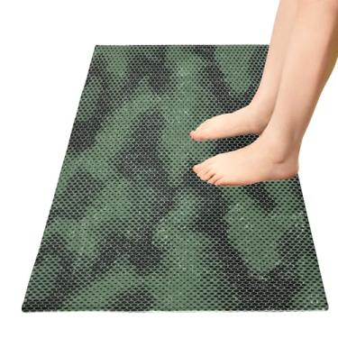 Imagem de TSENQUE Octagon Camuflagem Verde Preto Tapete de Banho, Tapetes de Entrada Antiderrapantes Decoração Tapetes de Banheiro Absorventes para Decoração de Cozinha de Casa, 99 cm x 50 cm