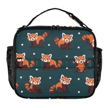 Imagem de Joisal Lancheira fofa com desenho Pandas para meninas, mulheres, lancheira, infantil, masculina, lancheira para trabalho, bolsa térmica com alça de ombro ajustável