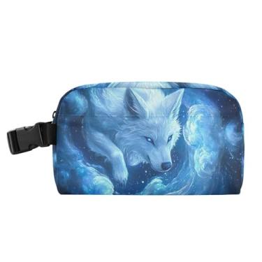 Imagem de TSENQUE Lancheira azul de lobo fantástico personalizada para crianças, meninas, lancheira isolada, portátil, feminina, lancheira para trabalho, linda bolsa térmica para escola