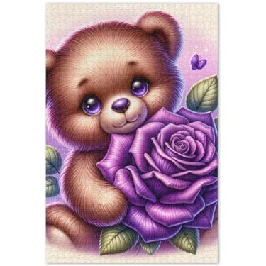 Imagem de Unicórnios roxos cenário fantástico adultos quebra-cabeça 500 peças pintura artística quebra-cabeças exclusivos elefante branco presentes de festa, 51 x 35 centímetros