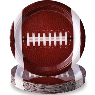 Imagem de JOYIN Pratos de papel de futebol de 72 peças (22 polegadas), placas de futebol descartáveis para touchdown, jogos de futebol, festa de aniversário, eventos esportivos, acessórios para festas