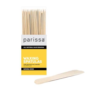 Imagem de Parissa Espátulas grandes para depilação – Pacote com 60 | Bastões aplicadores de cera de madeira para corpo, pernas e braços | Bastões de cera biodegradáveis de qualidade profissional para todos os