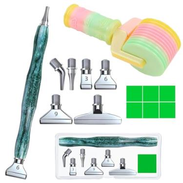 Imagem de Kit de caneta de ponto de contas de arte de pintura de diamante com parafusos, pontas de metal de aço, colocadores e acessórios de ferramentas de rolo de arte de diamante para adultos faça você mesmo