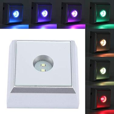 Imagem de Generic Base de Led Prateada Espelhada, Suporte de Lâmpada para Arte Em Vidro Cristalino, 4 Contas Super Brilhantes para Decoração de Casa (Colorido)