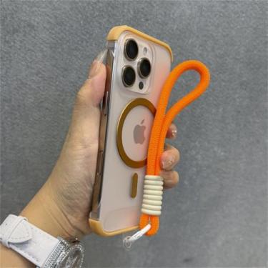 Imagem de Capa de celular magnética transparente fosca, ultrafina e sem moldura para iPhone 15, 12, 13, 14, 16 Pro Max Plus, capa rígida dourada para iPhone 16 Pro Max