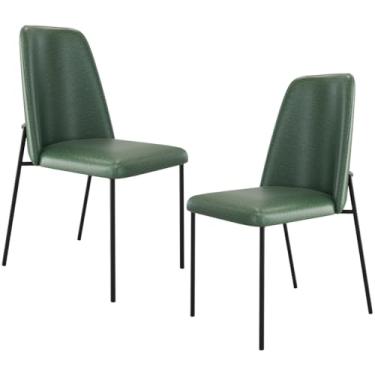 Imagem de Kit 02 Cadeiras Decorativa Estofada Para Sala De Jantar Bella L02 Couríssimo Verde - Lyam Decor