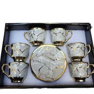 Imagem de Xícara de café kit com 12 peças de Cerâmica em porcelana (Cinza xu338)