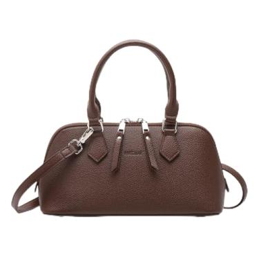 Imagem de Bolsas femininas de alça superior com alça ajustável, Marrom vermelho