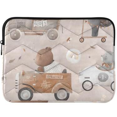 Imagem de Bolsa para laptop personalizada animais carros urso coelho capa para laptop para MacBook capa universal 13 polegadas 13-14 polegadas capa de laptop inchada