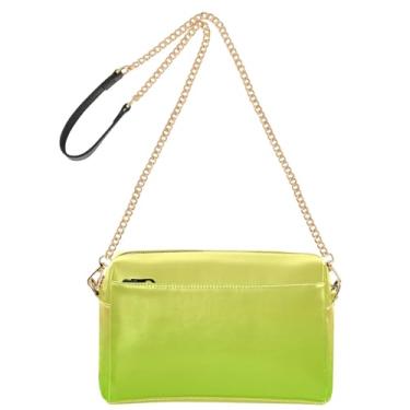 Imagem de Joitme Bolsa tiracolo feminina para celular amarela fruta verde gradiente alça de couro PU bolsa de ombro