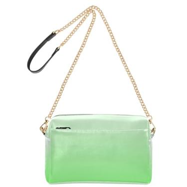 Imagem de Joitme Bolsa feminina tiracolo bolsa para celular bolsa de ombro de couro PU alça de corrente magnólia verde cobalto gradiente