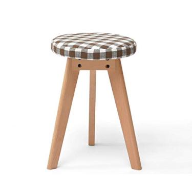 Imagem de Banqueta de apoio para os pés/descanso para os pés, banco de madeira nórdica, moderno, criativo, banco de mesa de jantar, vários cenários disponíveis, banco de pés mais estável (cor: cinza) (marrom)